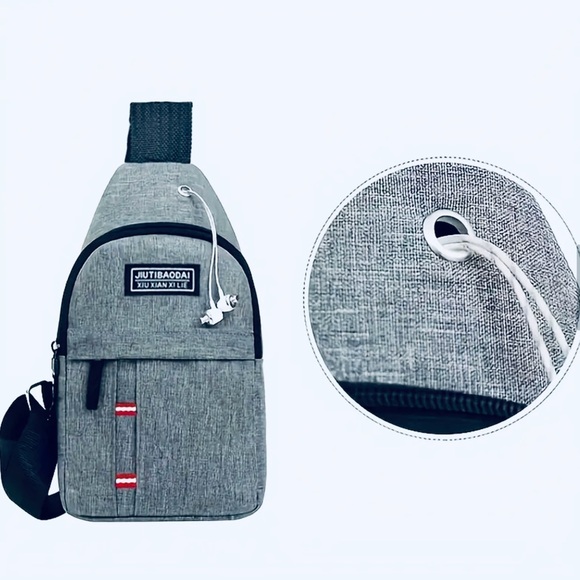 New - Sporty & Stylish Unisex Oxford Crossbody Chest Bag - Blue - Picture 3 of 5